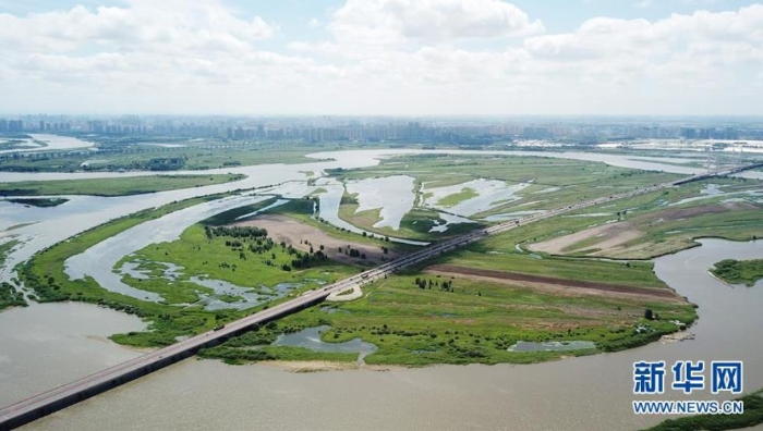這是6月18日拍攝的黑龍江太陽島國家濕地公園局部（無人機(jī)照片）。新華社記者王建威攝