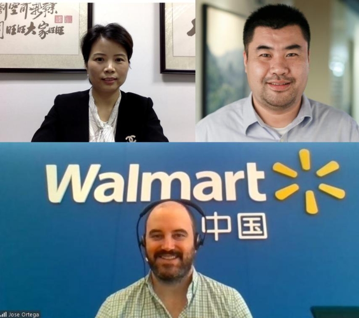 左上：旺旺集團(tuán)生產(chǎn)研發(fā)群總處長曹永梅博士；右上：星巴克中國食品安全及質(zhì)量副總裁楊琦；下：沃爾瑪中國大賣場營運(yùn)中心副總裁賀司銘