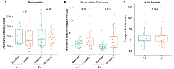 圖1.兩種膳食干預前后的菌群結(jié)構(gòu)變化